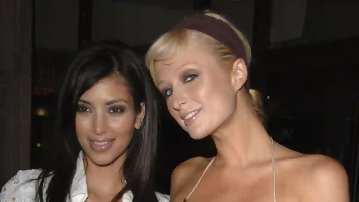 Kim Kardashian and Paris Hilton attend the premiere of HBO's "Entourage" at the Cinerama Dome, 2006.
