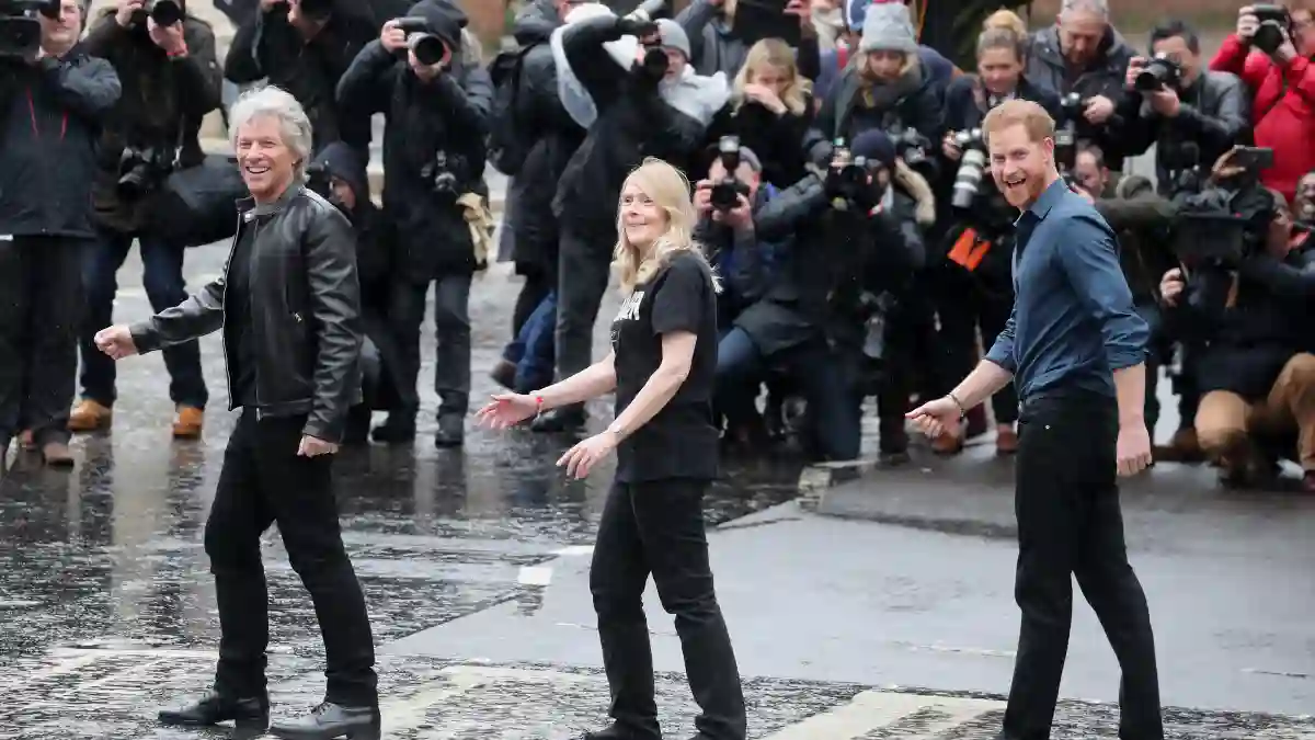 'Prince Harry and Jon Bon Jovi Recreate Iconic Beatles Abbey Road Crosswalk Picture - See It Here! (this one first please!)