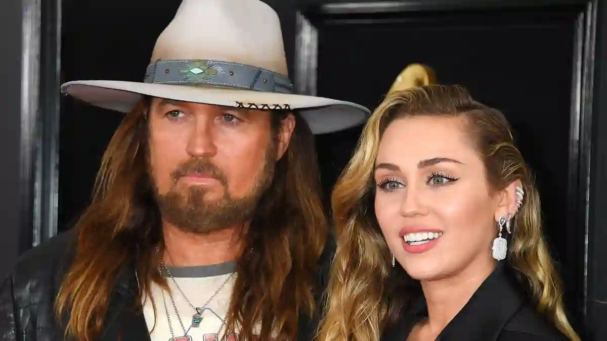 Billy Ray Cyrus and Miley Cyrus arriving at the 61st Annual GRAMMY Awards in Los Angeles California