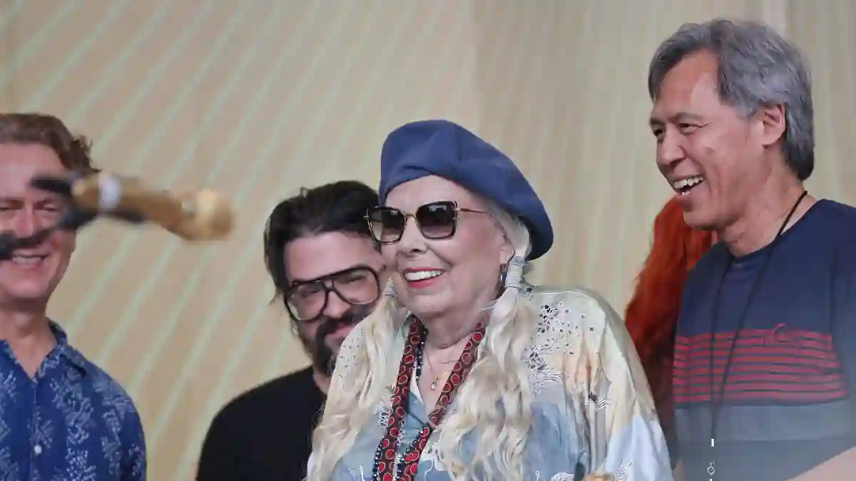 Syndication: Newport Daily News, Joni Mitchell made a surprise appearance at the Newport Folk Festival at Fort Adams Sta