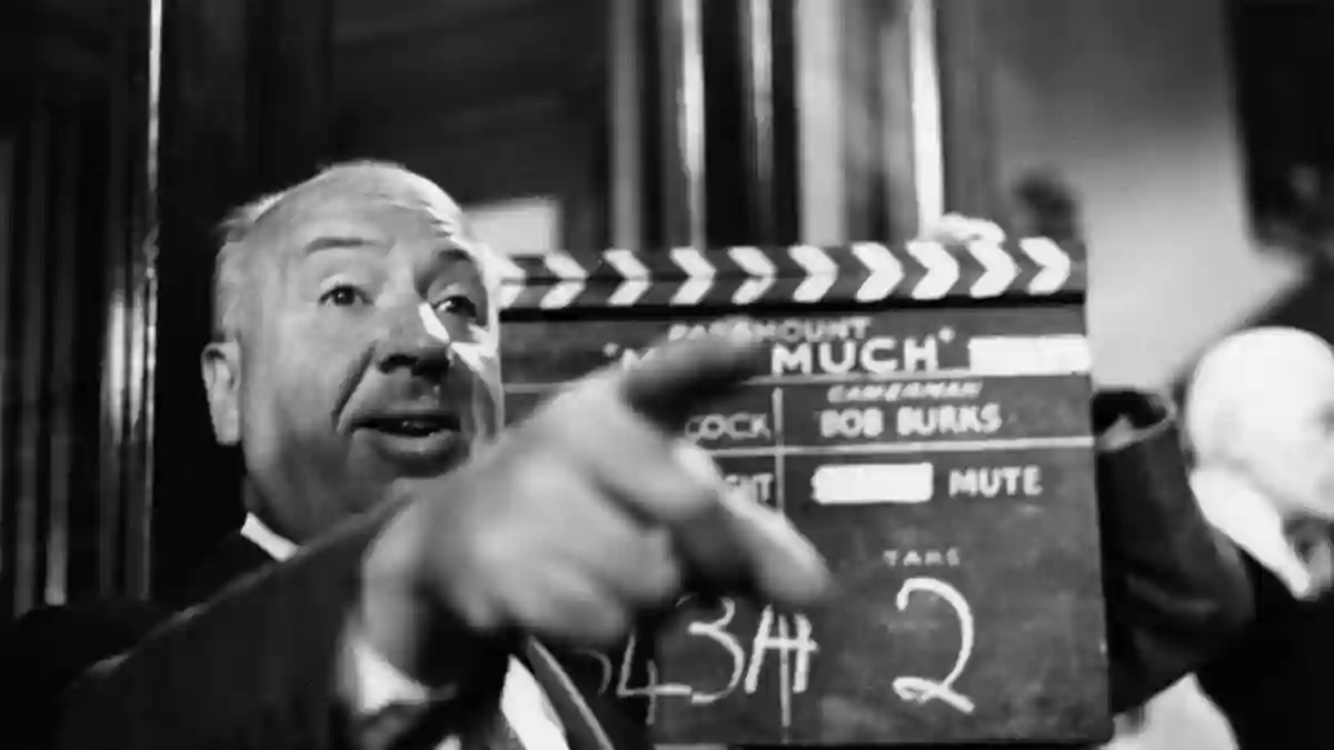 Alfred Hitchcock filming 'The Man Who Knew Too Much'
