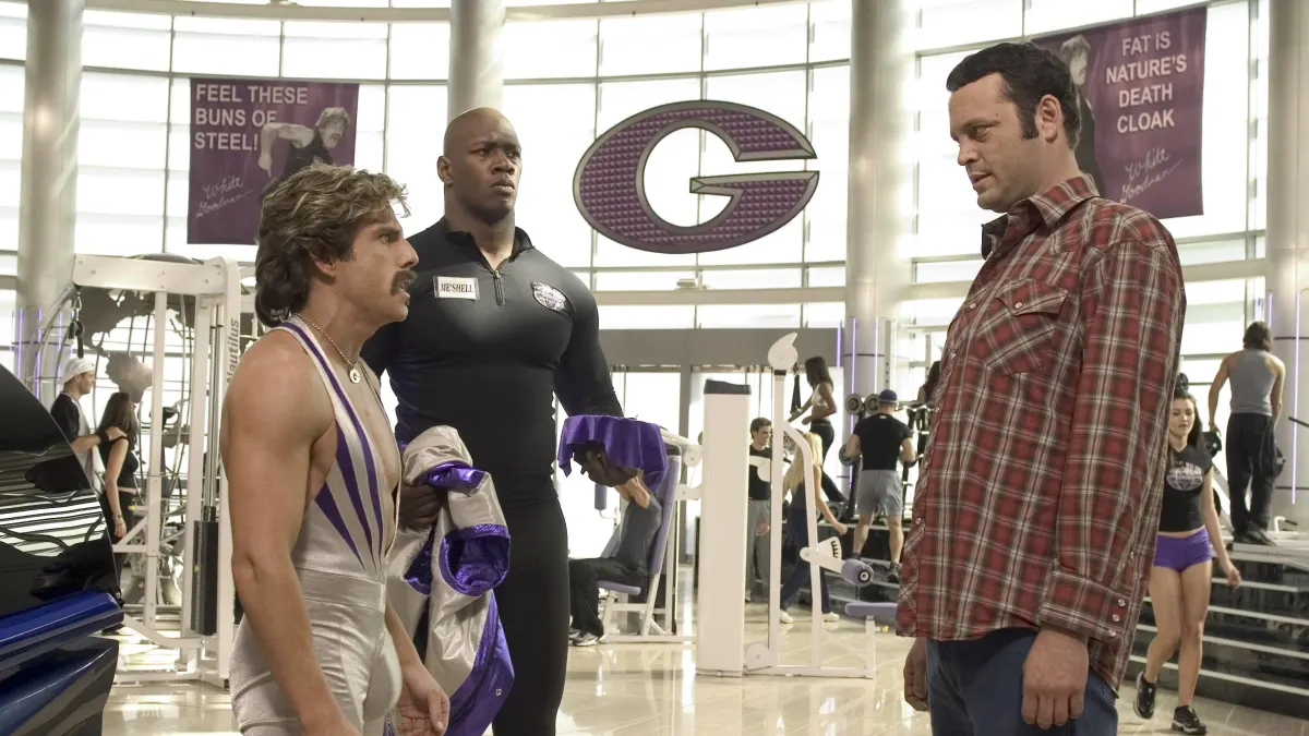 Film Still from Dodgeball A True Underdog Story Ben Stiller Jamal E Duff Vince Vaughn © 2004 20t
