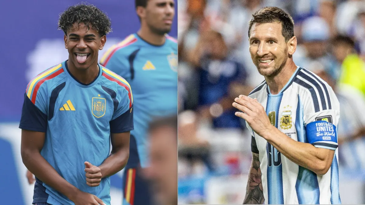 Lamine Yamal and Lionel Messi