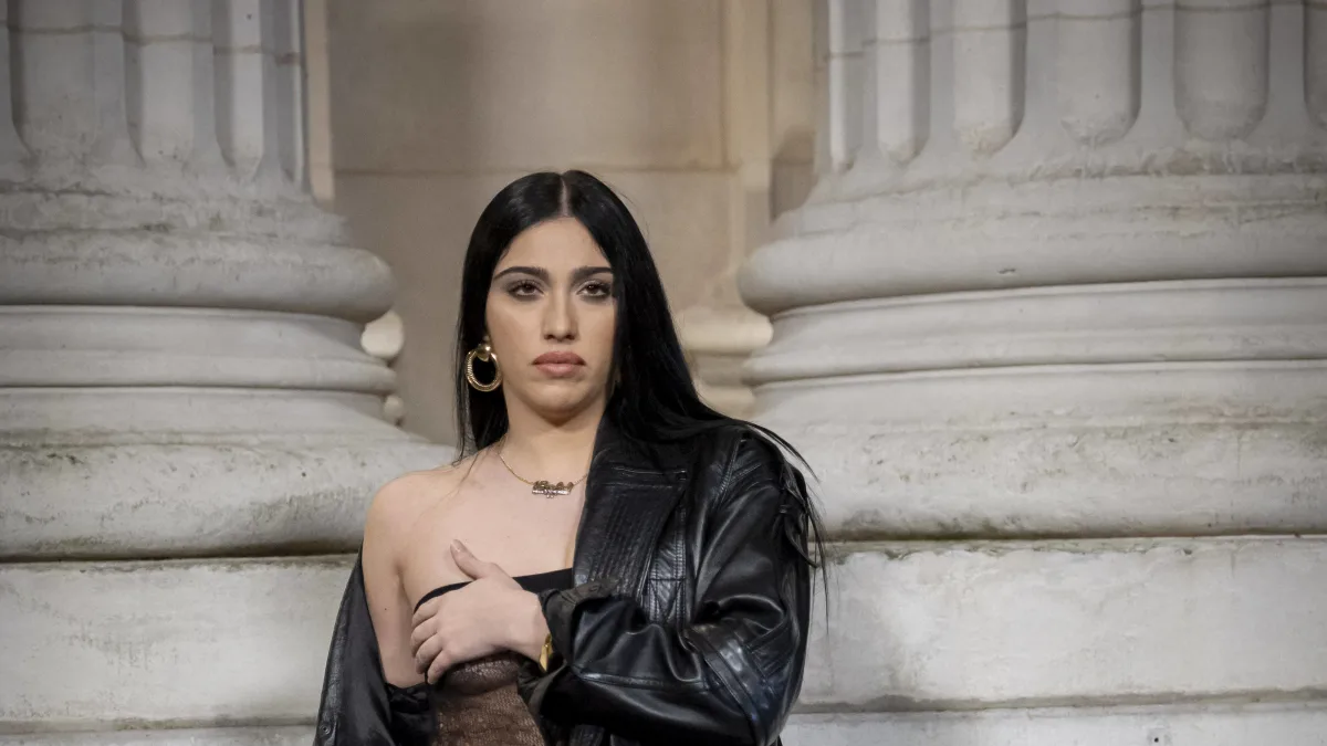 Lourdes Leon in a nude look at Paris Fashion Week