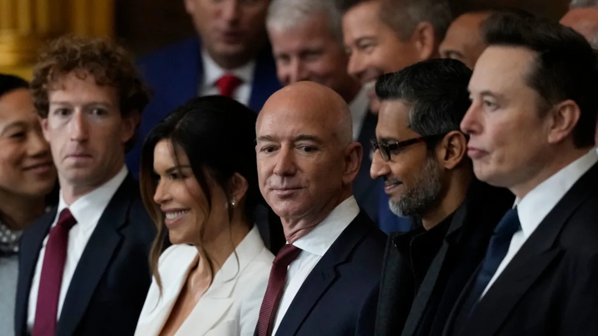 Mark Zuckerberg, Jeff Bezos, Sundar Pichai and Elon Musk