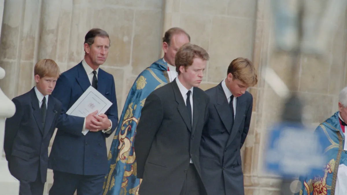Prince William, Prince Harry, Earl Spencer, Prince Charles
