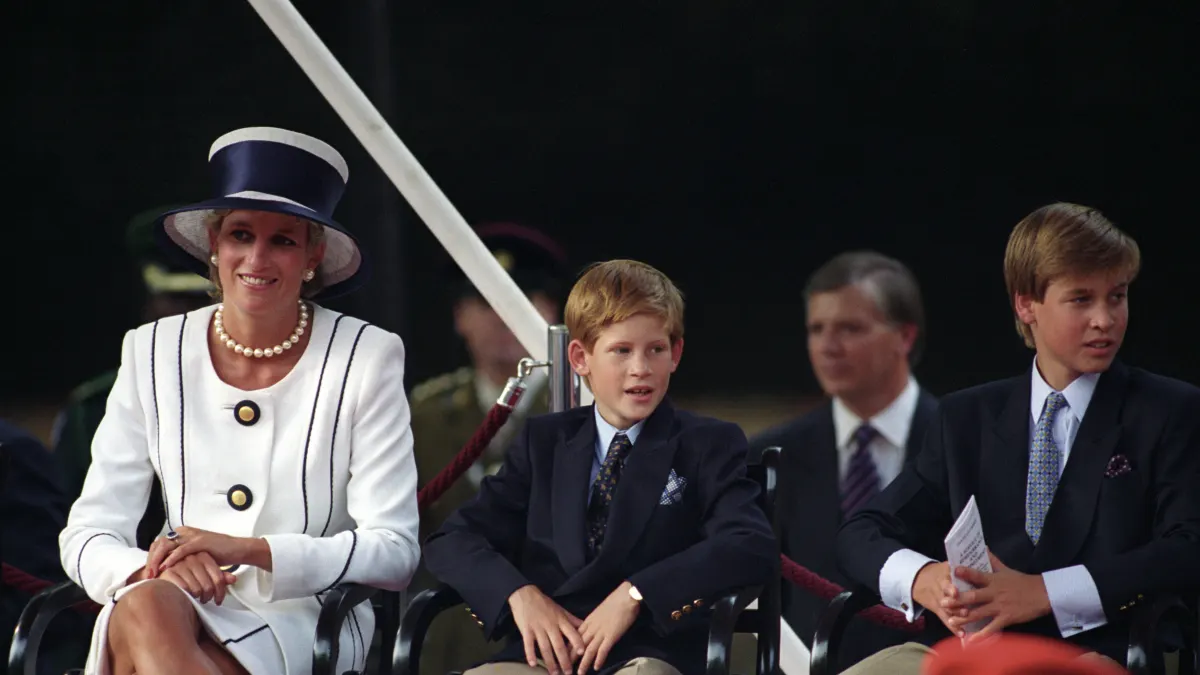 Princess Diana with Prince Harry and Prince William