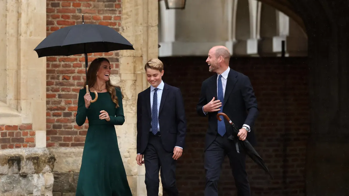 Prince George with Princess Kate and Prince William