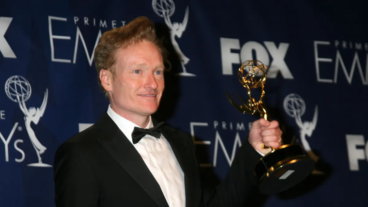 Conan O'Brien at the Emmy Awards 2007 in Press Room at Shrine Auditorium in Los Angeles, CA on Septe