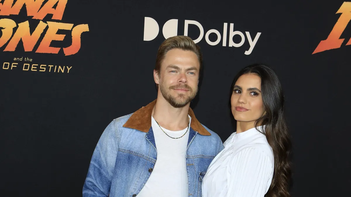 June 14, 2023, Los Angeles, CA, USA: LOS ANGELES - JUN 14: Derek Hough, Hayley Erbert at Indiana Jones and the Dial of D