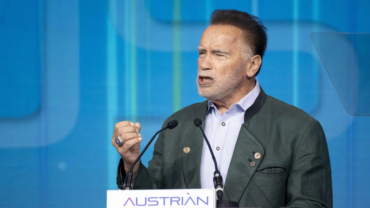 ARNOLD SCHWARZENEGGER at the AUSTRIAN WORLD SUMMIT 2024 under the motto Be Useful: Tools for a Healthy Planet taking pla