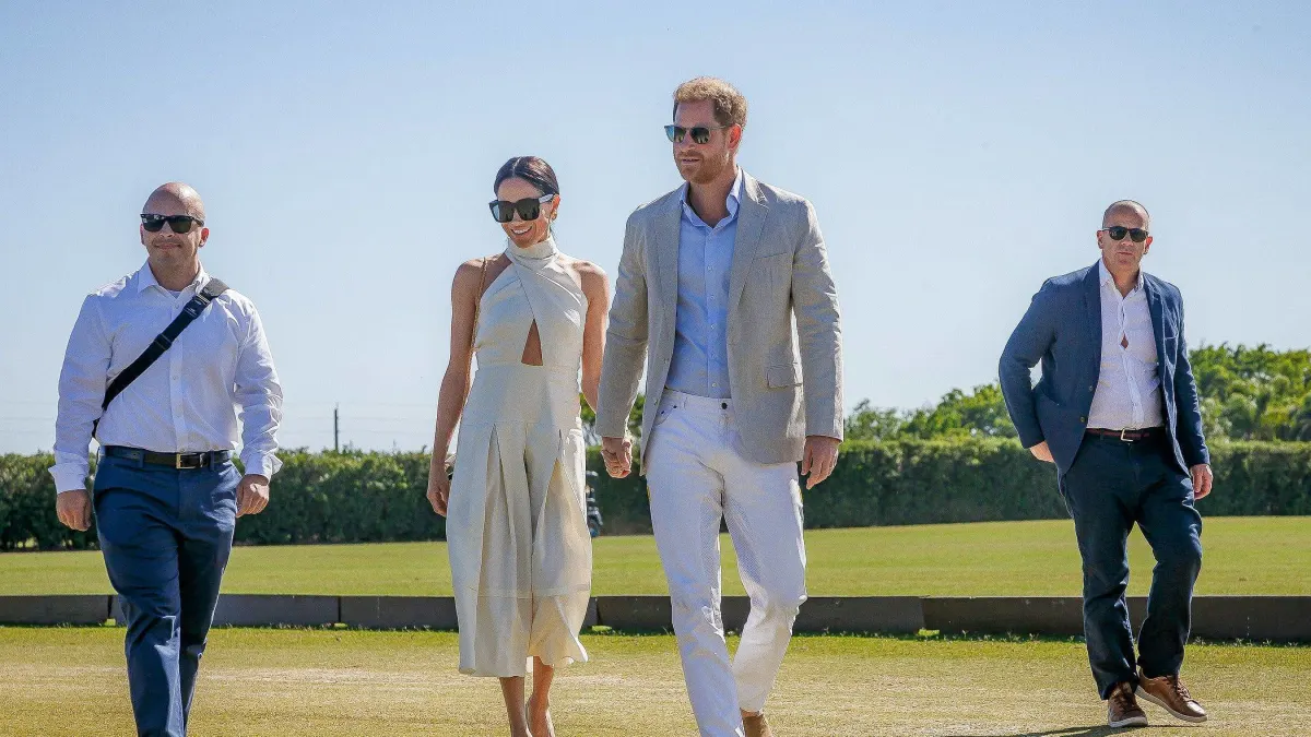 Prince Harry and Meghan at a polo tournament