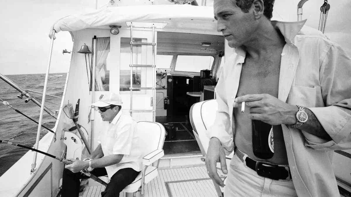 Paul Newman On A Fishing Boat
