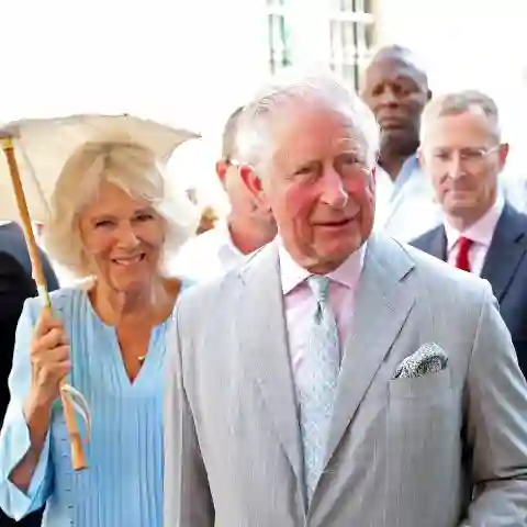 Prince Charles, Prince of Wales and Camilla, Duchess of Cornwall with historian Eusebio Leal during a guided tour of Old Havana on March 25, 2019 in Havana, Cuba.