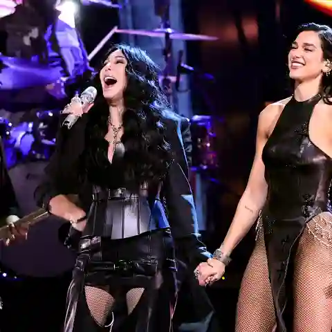 Cher and Dua Lipa in sexy outfits