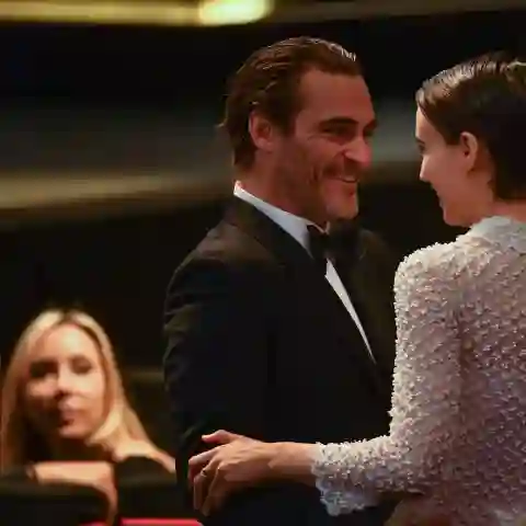 Joaquin Phoenix and Rooney Mara attend the Cannes Film Festival in 2017.