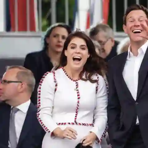 See Princess Eugenie's Baby Boy Make Public Debut For The Queen! son August Brookbank photos pictures Jubilee pageant 2022