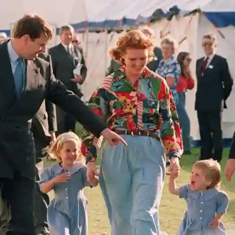 Sarah Ferguson, Prince Andrew, Princess Beatrice and Princess Eugenie
