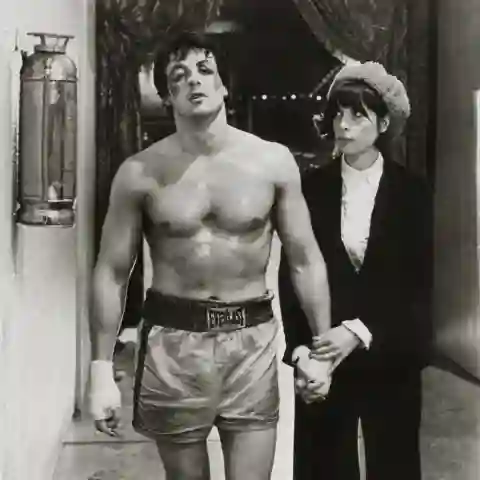 Sylvester Stallone and Talia Shire in 'Rocky'