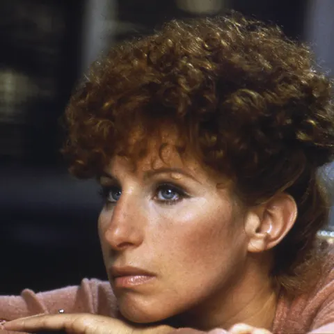 Barbra Streisand with a thoughtful look