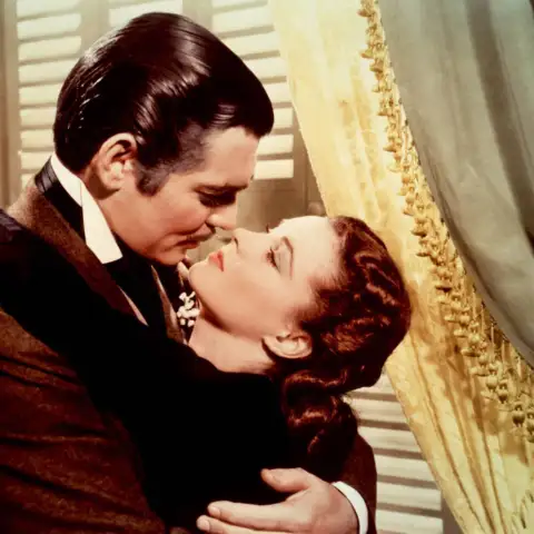Clark Gable and Vivien Leigh in the film "Gone with the Wind