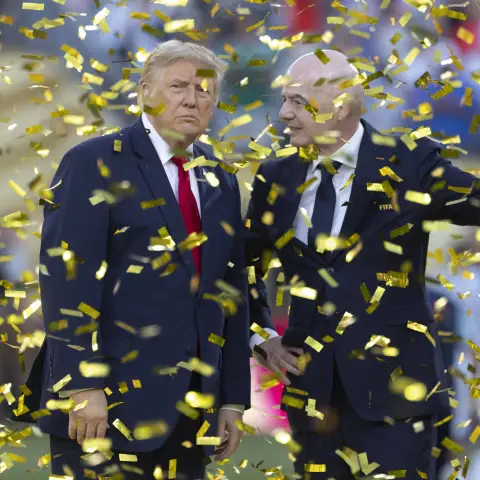 Donald Trump and Gianni Infantino at the World Cup awards ceremony.