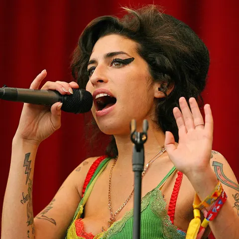 British pop singer Amy Winehouse perform