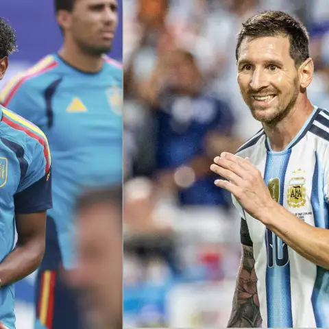 Lamine Yamal and Lionel Messi