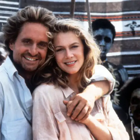 Michael Douglas and Kathleen Turner