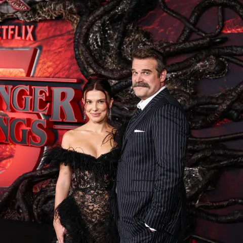 Millie Bobby Brown and David Harbour