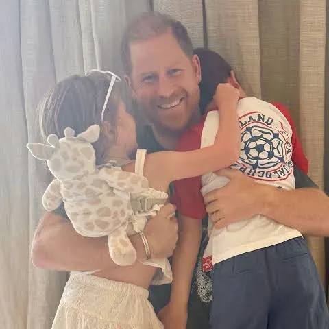 Prince Harry with his children