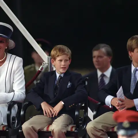 Princess Diana with Prince Harry and Prince William