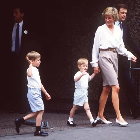 Princess Diana with Prince William and Prince Harry