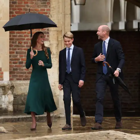 Prince George with Princess Kate and Prince William