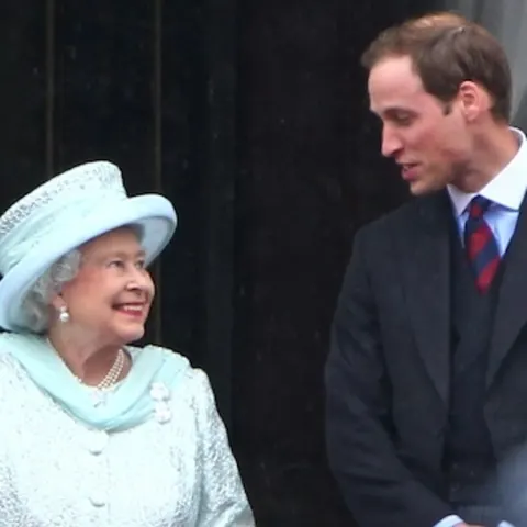 Prince William and Queen Elizabeth
