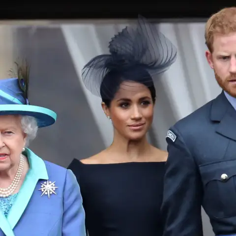 Queen Elizabeth II, Duchess Meghan, Prince Harry