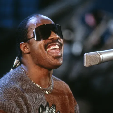 Stevie Wonder sings