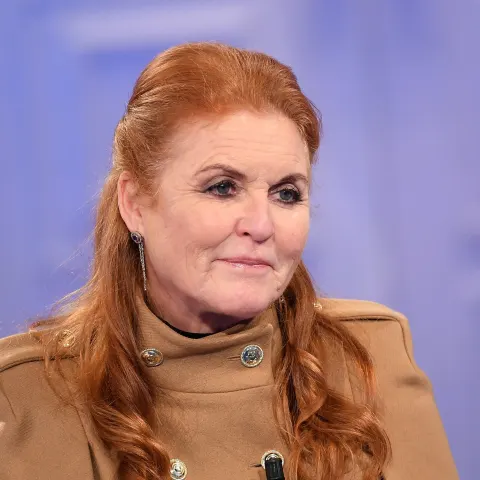 Sarah Ferguson, Duchess of York, guest of Rai talk show Porta a Porta, presents her book 'Her Heart for a Compass'. (Antonelli/AGF/Maria Laura Antonelli)
