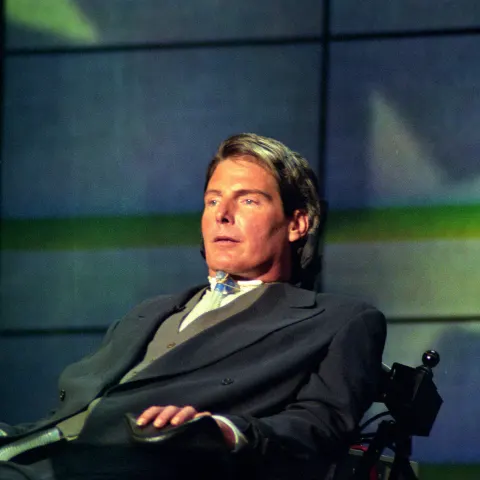 Christopher Reeve, actor, quadriplegic, disability rights activist and star of the Superman movies who was paralyzed in