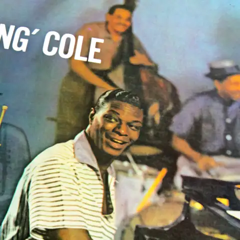 Viersen, Germany - May 9. 2022: Closeup of vinyl record cover of jazz singer and pianist Nat King Cole