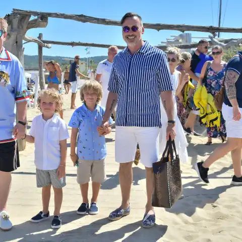 Elton John and his husband David Furnish with their children