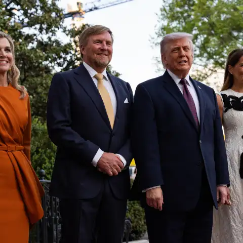 Queen Máxima, King Willem-Alexander, Donald and Melania Trump met at the White House.