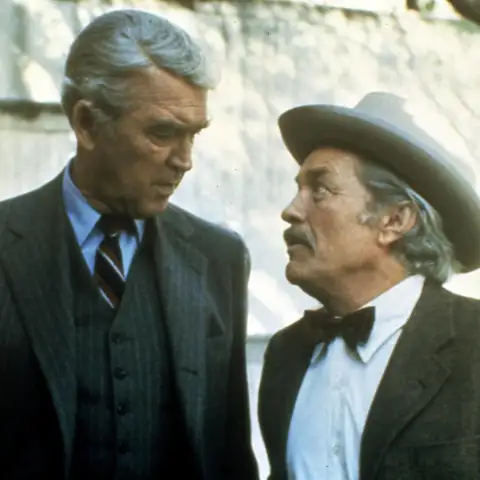 James Stewart and Strother Martin