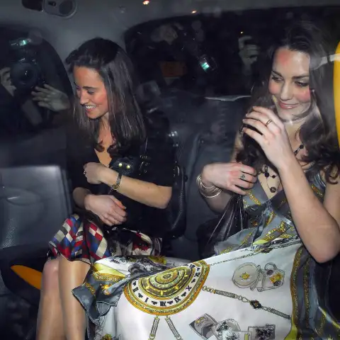 Pippa and Kate Middleton after a night out