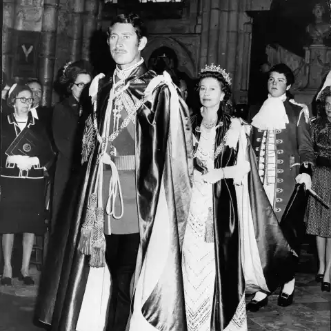 King Charles III young mustache