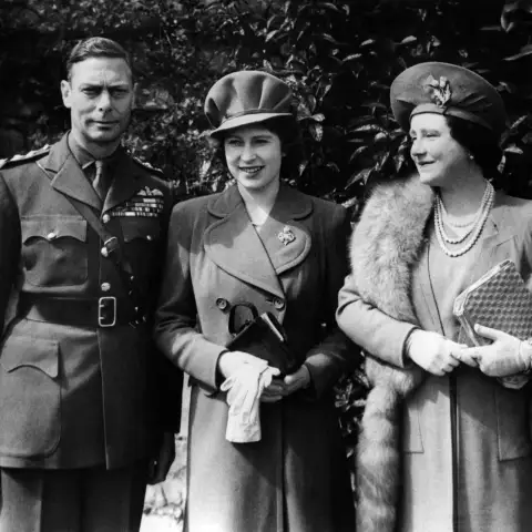 King George, Queen Elizabeth, Queen Mum in 1944