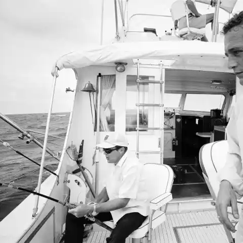 Paul Newman On A Fishing Boat