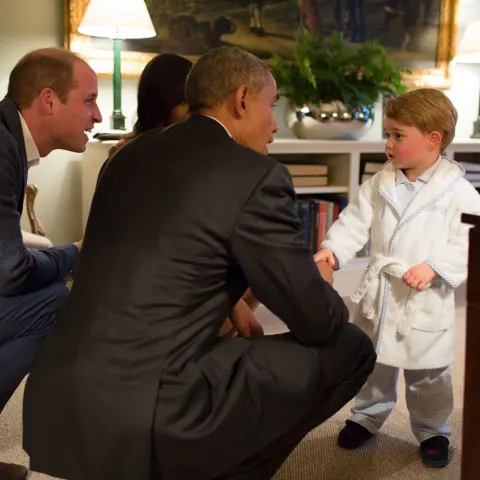 President Barack Obama with Prince William and Prince George