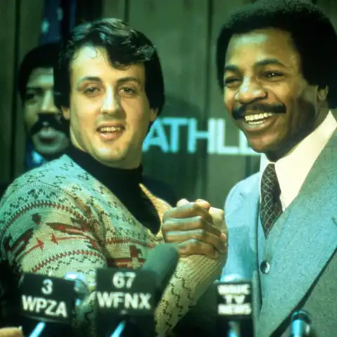 Sylvester Stallone and Carl Weathers in 'Rocky'