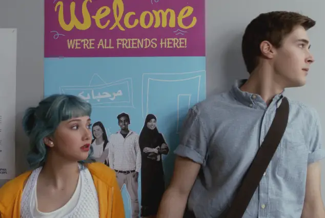 Amanda Arcur, Eric Osborne on set of Degrassi.